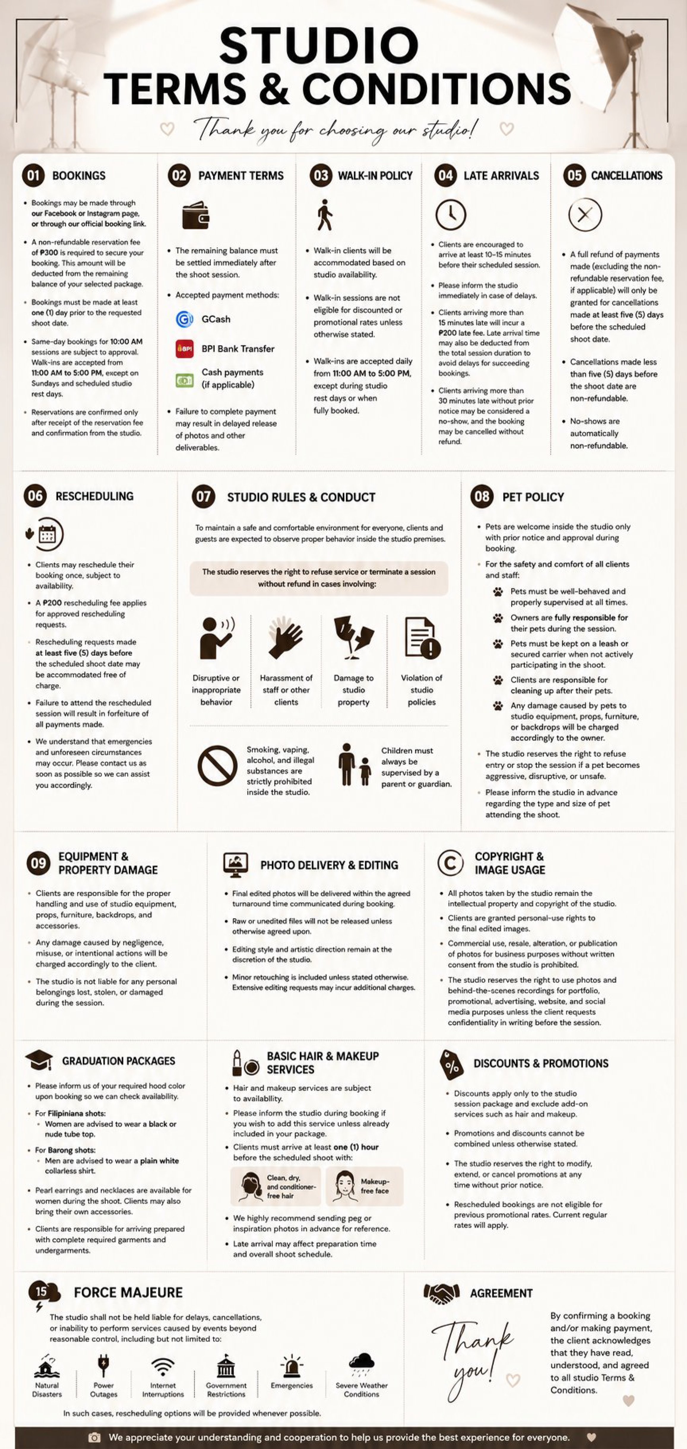 Studio Terms and Conditions